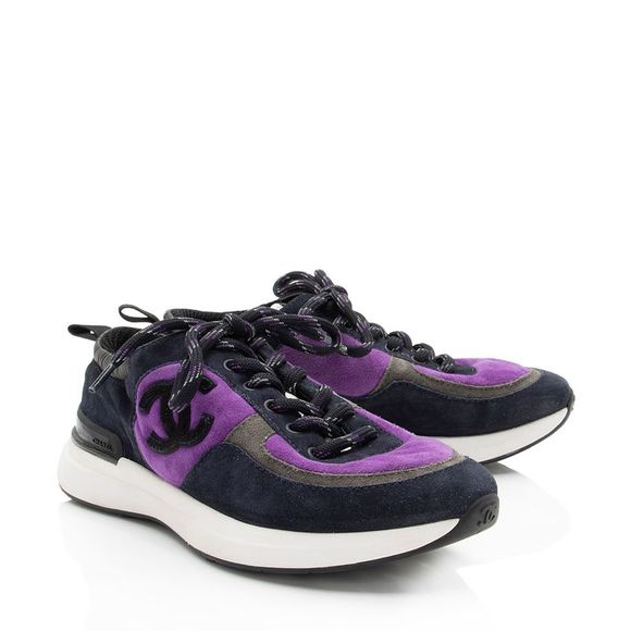 Chanel Suede CC Sneakers - Size 6 / 36 - Picture 2 of 7